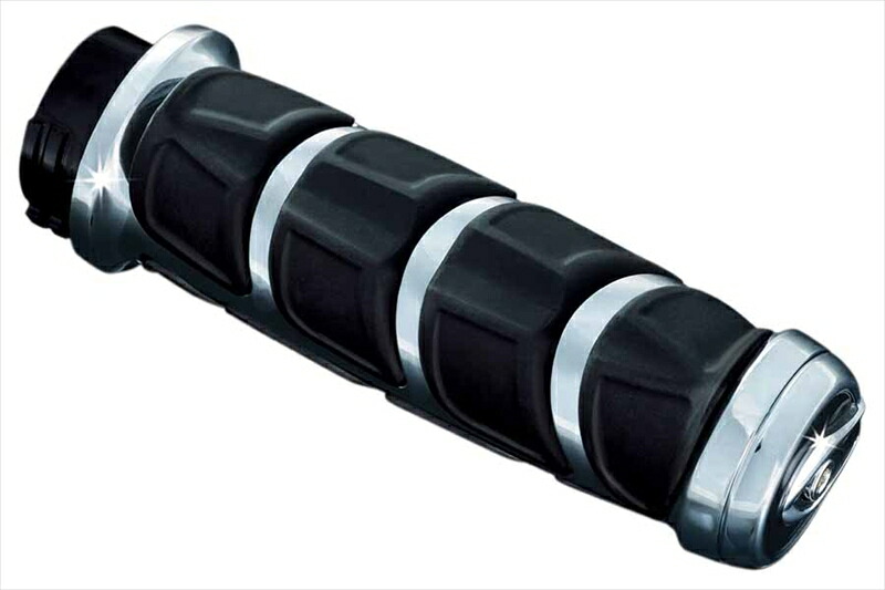 バイクパーツ ハンドルKURYAKYN(クリアキン) KINETICグリップ クローム 1ペアT14-KUR63504548916219070｜バイク用品はとやグループ2号店