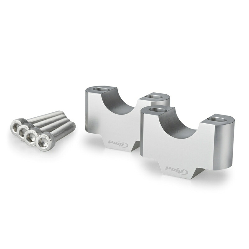 バイクパーツ ハンドル PUIG(プーチ) ハンドルアップライザー 30mm φ29 Silver 22116P 4571414866170