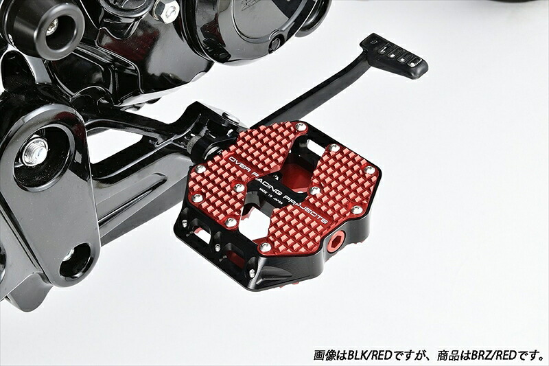 バイクパーツ OVER RACING(オーバーレーシング) フラットペダル ラージ BRZ/RED 51-012-22BR 4539770132384