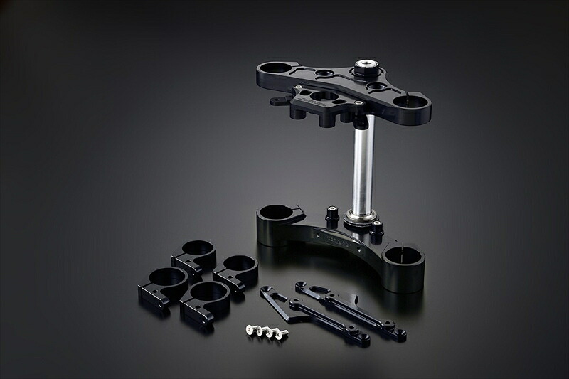 バイクパーツ OVER RACING(オーバーレーシング) 倒立フォークステムキット ワイドオフセット BLK 55-061-021B 4539770134043