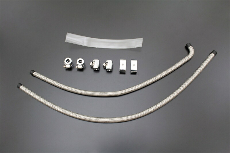 バイクパーツ PMC(ピーエムシー) ステンレスメッシュ オーバーフローホース クロームメッキ 189-2633 4589641462508