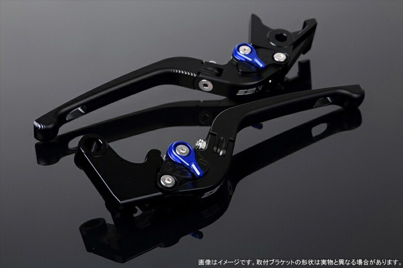 バイクパーツ ハンドル SPEEDRA(エスエスケイ スピードラ) アジャストレバー 3D可倒式 Mブラック/Mブルー MT-09TRACER 15-18 LVDM039BK-BE 4589995211708