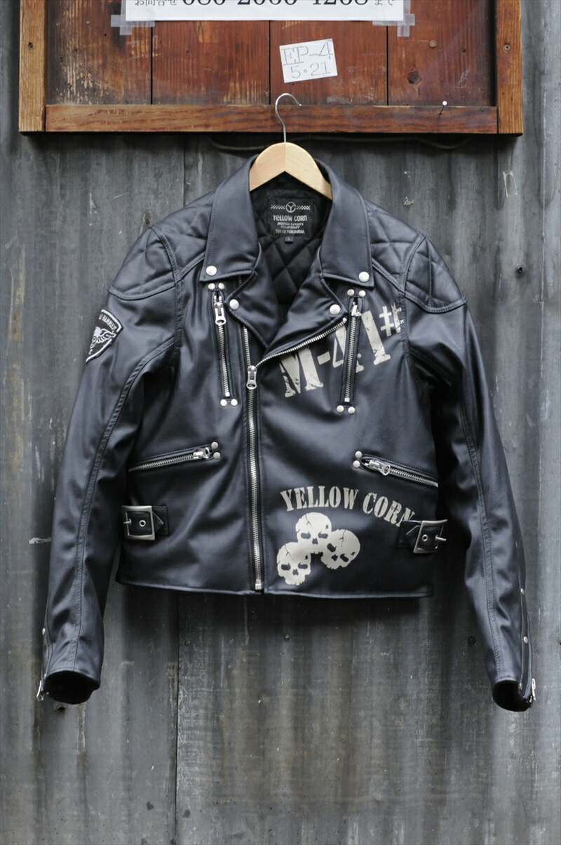 バイクパーツ ウェア YELLOW CORN(イエローコーン) フェイクレザーJKT #LL YB-2314 4571375879318