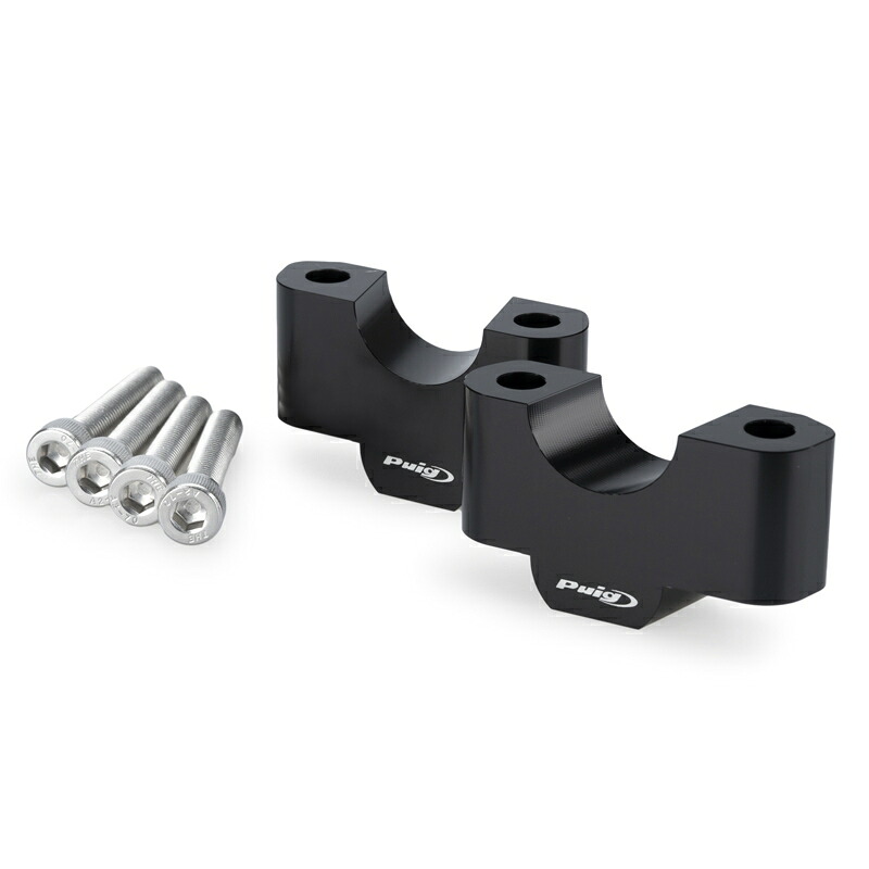 バイクパーツPUIG(プーチ) ハンドルアップライザー 高サ30mm φ29mmBLACK22530N4571414866910｜バイク用品はとやグループ2号店