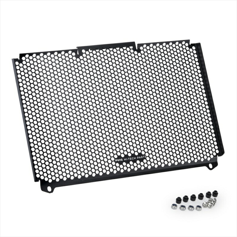 バイクパーツ PUIG(プーチ) ラジエータープロテクター BLACK/高強度アルミニウム 22394N 4571414873291