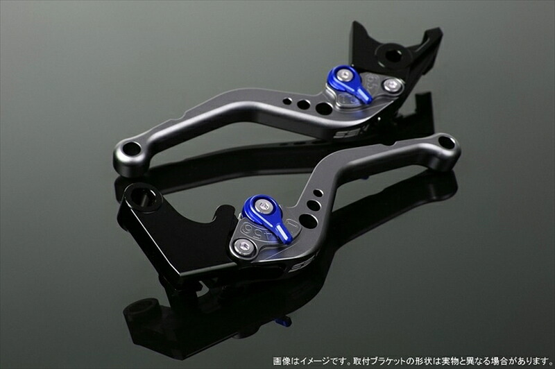バイクパーツ ハンドル SPEEDRA(エスエスケイ スピードラ) アジャストレバー スタンダード ショート Mチタン/Mブルー YZF-R6 17- LVCM045TM-BE 4589995168354