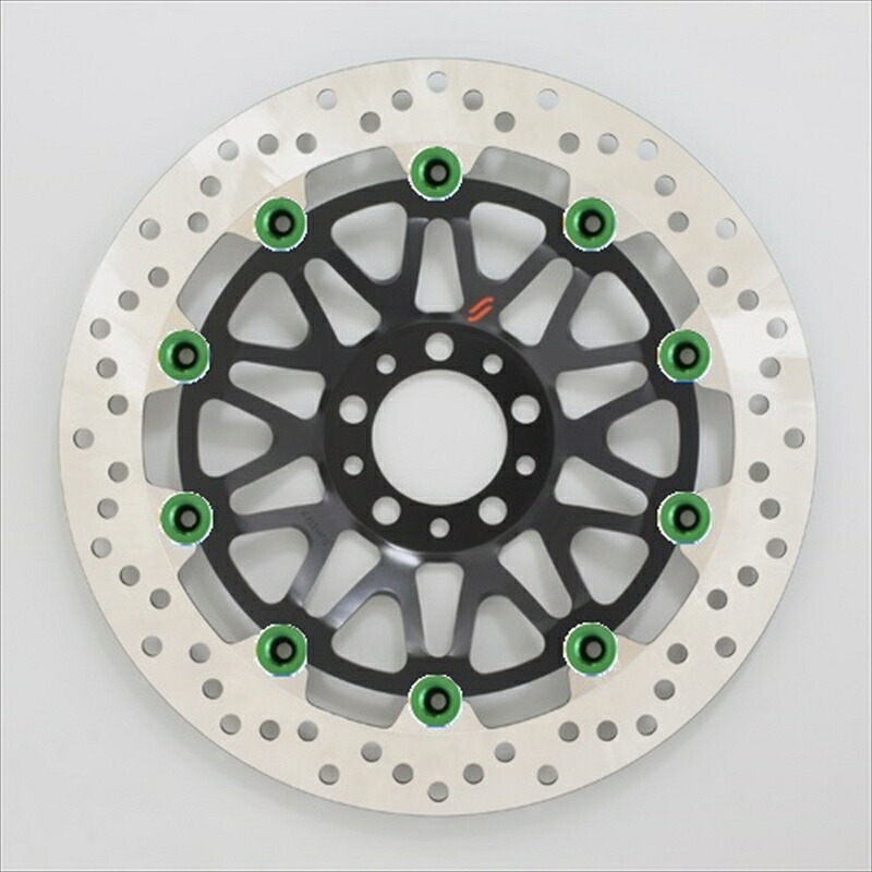 バイクパーツ SUNSTAR BRAKE(サンスター ブレーキ) プレミアムR ホール Panigale V4 φ320 ピン:グリーン LM112W-GR 4570011670623