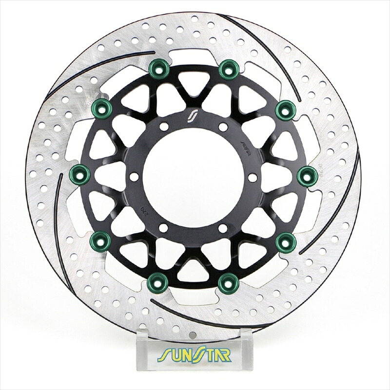 バイクパーツ SUNSTAR BRAKE(サンスター ブレーキ) プレミアムR 右 ホール＆スリット/フルフローティング/4.5mm厚 ET220FR-GR 4570011733991
