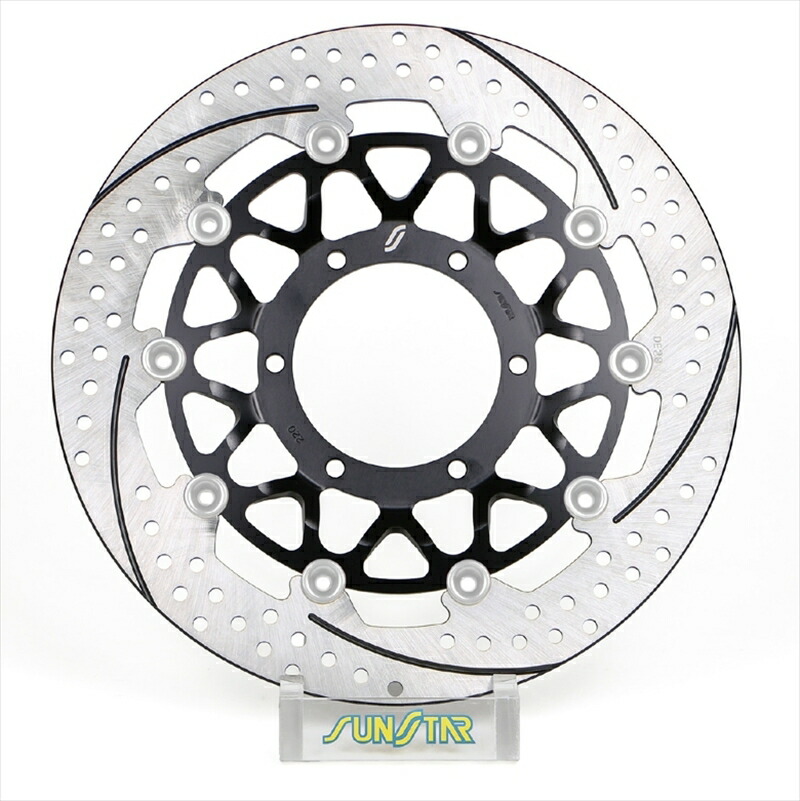 バイクパーツ SUNSTAR BRAKE(サンスター ブレーキ) プレミアムR 右 ホール＆スリット/フルフローティング/4.5mm厚 ET220FR-SV 4570011734028