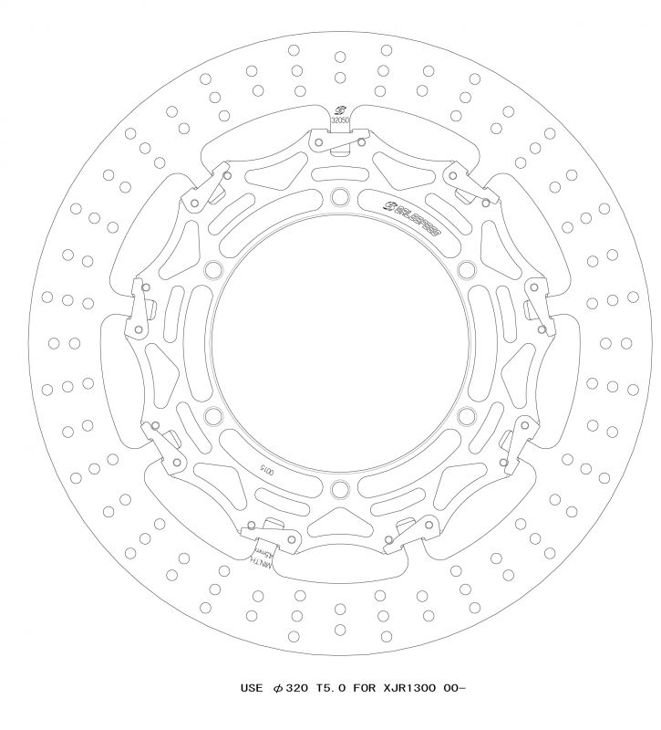 クロスロックディスクローターFφ320 L T\u003d5.0 F XJR1300 00- GSBDF0015L 4538792794044 取寄品