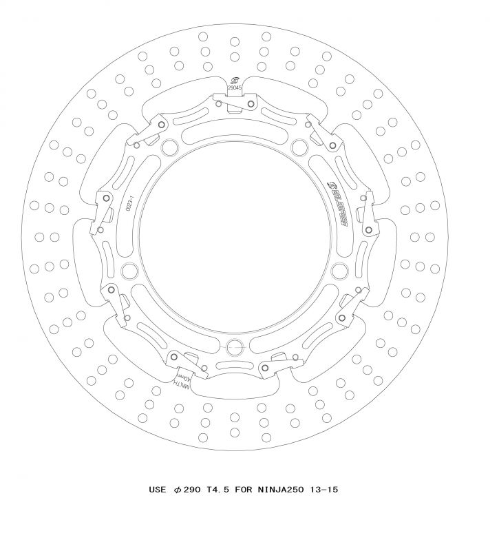 クロスロックディスクローターFφ290 R T\u003d4.5 F NINJA250 13-15 ABS車可 GSBDF0023R 4538792807621 取寄品