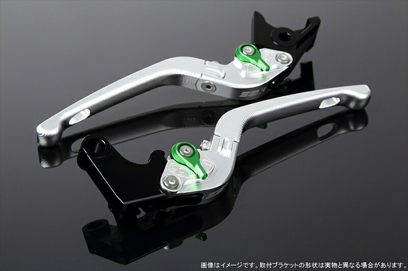 バイク用品 ハンドルエスエスケイ スピードラ アジャストレバー 3D可倒式 Mシルバー/Mグリーン Monkey125 GROM/MSX125 13-16 CBR250R MC41LVDM003SR-GN 4589995194148取寄品|バイク用品はとやグループ2号店