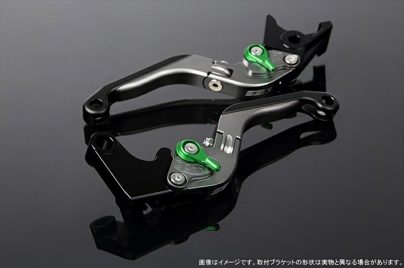 【5日前後で発送】 ハンドル エスエスケイ スピードラ アジャストレバー 可倒延長式 Mチタン/Mグリーン/Mブラック ZX-6R 07-17 ZX-10R 06-15 LVGM027TM-GNBK 4580540608011 取寄品