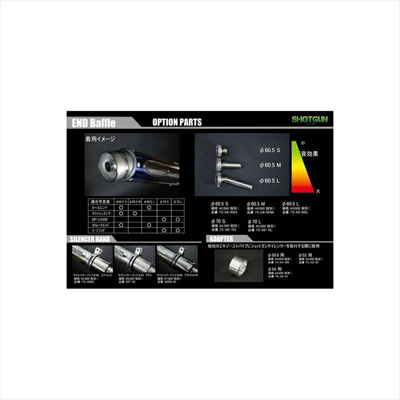 バイクパーツ マフラー トリックスター エンドバッフル M φ60.5ヨウ TS-EB-605M 4560385183294 オプションパーツ