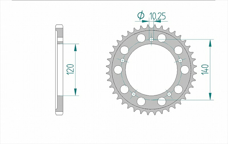 バイクパーツ AFAM(アファム) Rスプロケット 525-44 15604-44 4548664330201