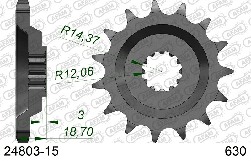 バイクパーツ AFAM(アファム) Fスプロケット 630-15 24803-15 4548664541799
