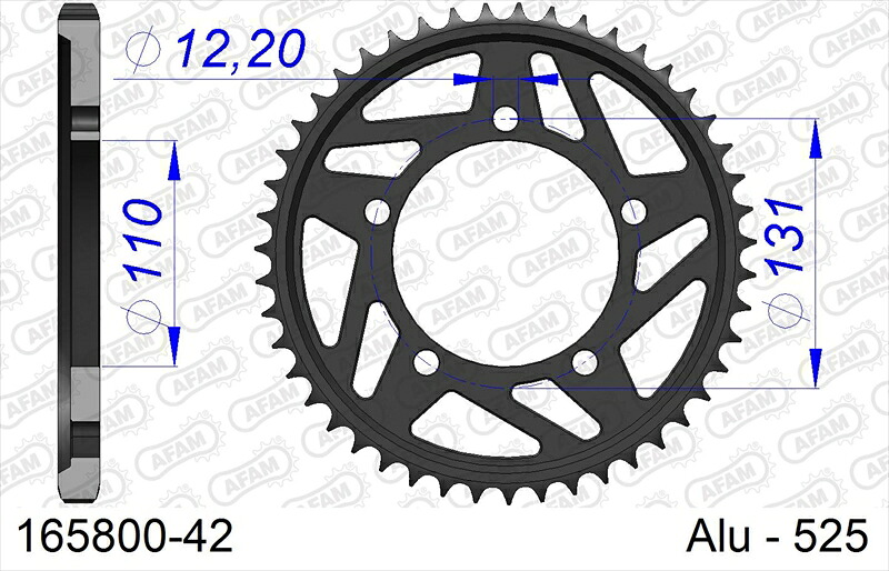バイクパーツ AFAM(アファム) Rスプロケット 525-42 165800-42 4548664547746