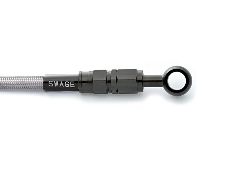 【5日前後で発送】バイクパーツSWAGE-LINE(スウェッジライン) フロントホースキット ステンBLK/クリアBTF00084549950112389｜バイク用品はとやグループ2号店