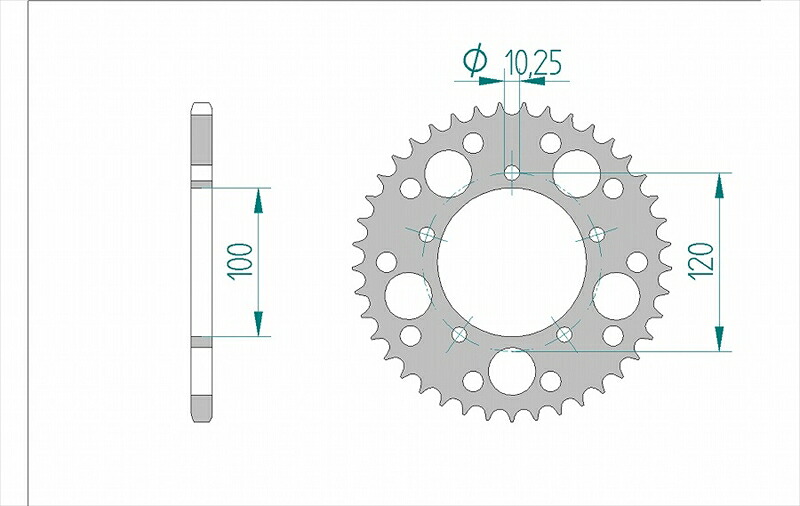 バイクパーツAFAM(アファム) Rスプロケット 520-41 アルミ ガンメタ36801-414548664334360｜バイク用品はとやグループ2号店