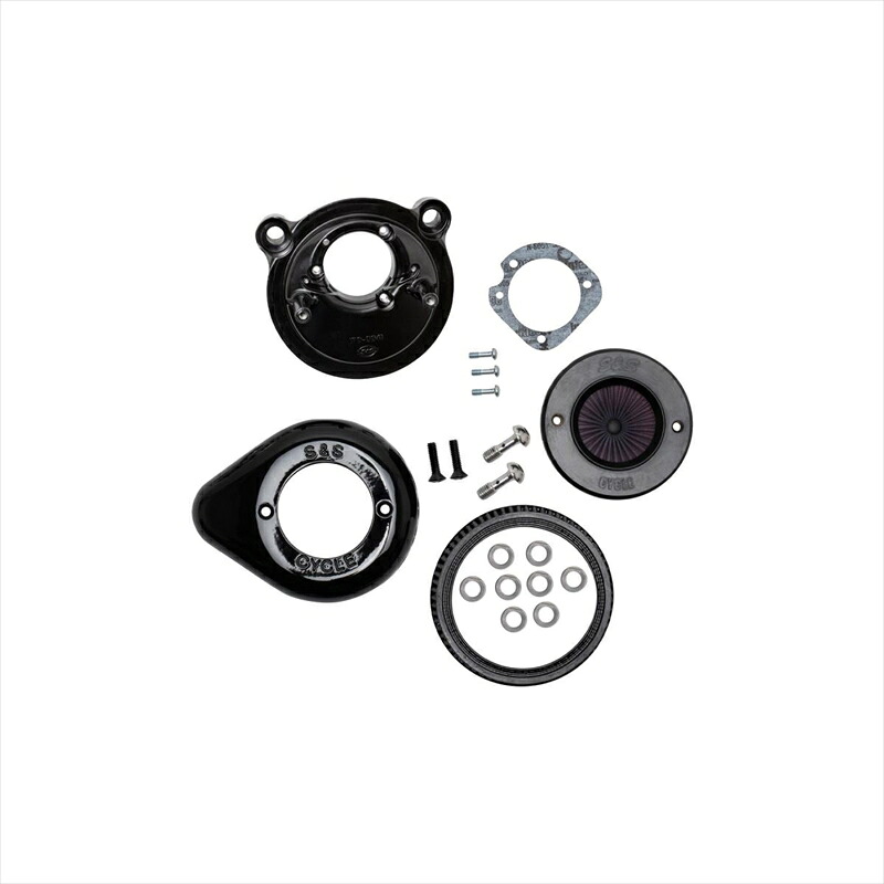 バイクパーツエスアンドエスサイクル S＆S AirStinger エアスティンガーステルス エアクリーナーキット グロスブラック スポーツスター 07-22170-0726A 4550255694326｜バイク用品はとやグループ2号店