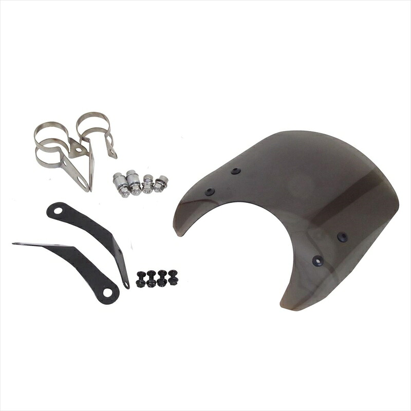バイクパーツ 外装 ワールドウォーク フォークマウントスクリーン ショート スモーク ws-26-3ss 4580007460077 ドラッグスター250用
