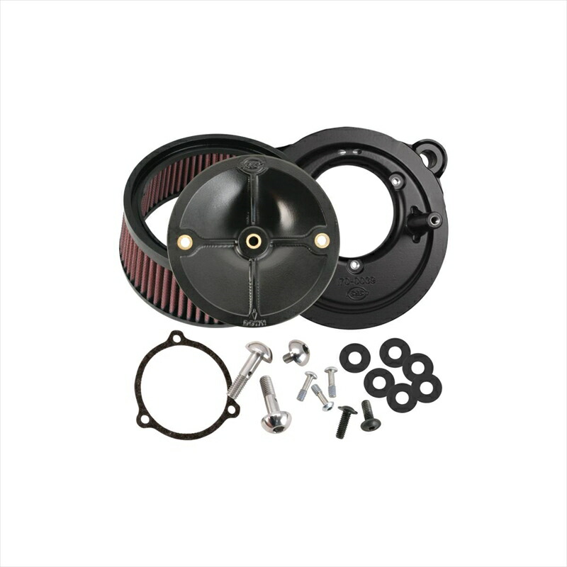 バイクパーツ エスアンドエスサイクル S＆S ステルス エアクリーナーキット カバーナシ S＆S 58mm スロットルボディ用 ツインカム 03-17 170-0164 4549950282327