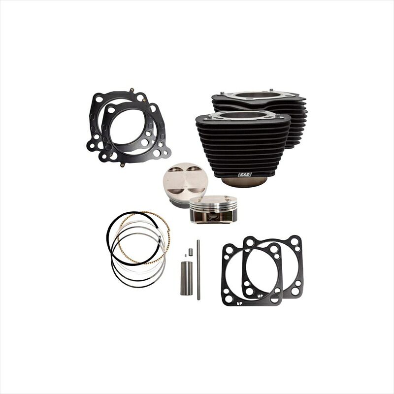 バイクパーツエスアンドエスサイクル S&S 124ビッグボアキットW.BLK M8エンジン 107CI910-0681 4550255112004|バイク用品はとやグループ2号店