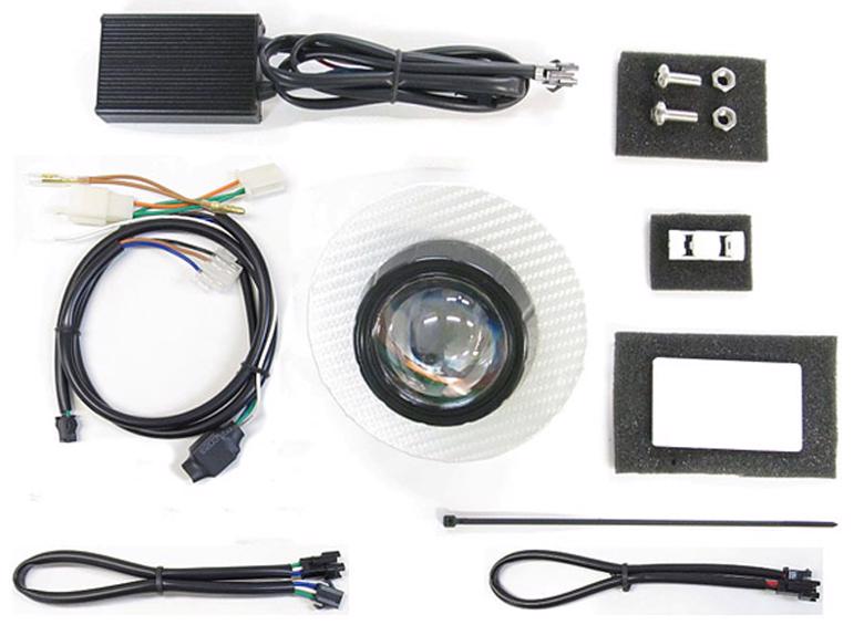 バイク用品 電装系 ヘッドライト＆ヘッドライトバルブ Protec LEDプロジェクターヘッドライト スーパーカブ110(JA44) 18- シルバーカーボンパネル プロテック 63181-60 取寄品