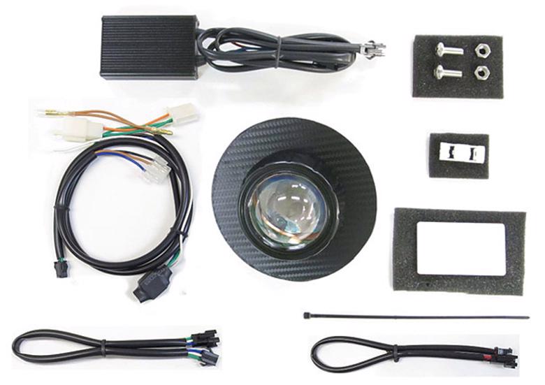 バイク用品 電装系 ヘッドライト＆ヘッドライトバルブProtec LEDプロジェクターヘッドライト スーパーカブ110(JA44) 18- ブラックカーボンパネルプロテック 63180-30取寄品｜バイク用品はとやグループ2号店