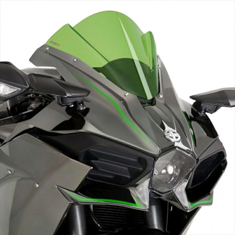 バイクパーツ 外装 プーチ スクリーン レーシング グリーン 7631V 4548916940356 Ninja H2/H2R 15-