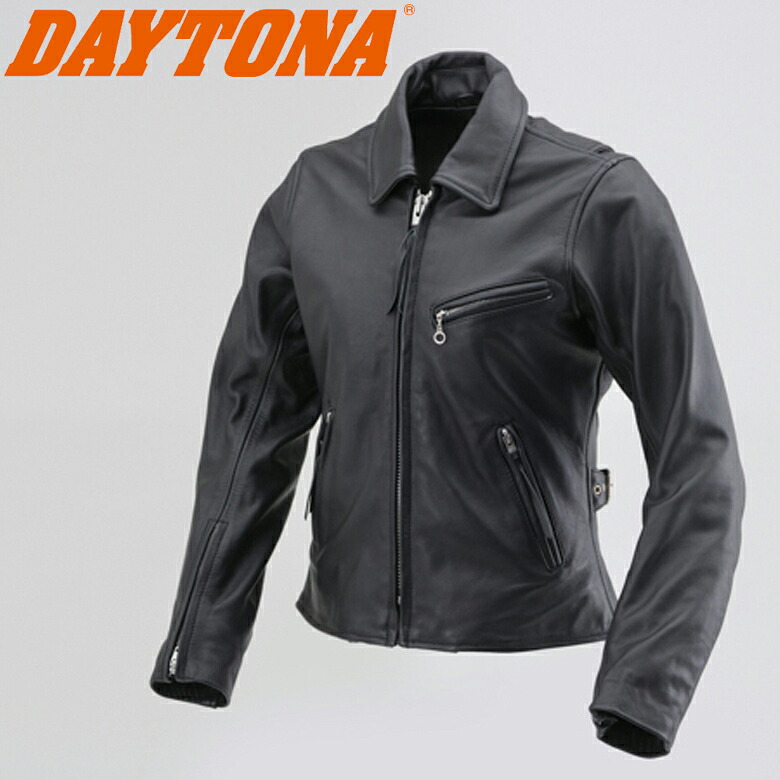 バイク用レザージャケット革ジャンDAYTONA(デイトナ)シングルライダースジャケット DL-002 中綿インナーベスト付き 表面撥水加工 黒/ブラック 3シーズン取寄品｜バイク用品はとやグループ2号店