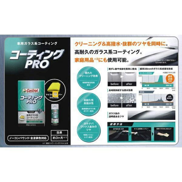 バイク用品コーティング剤castrol カストロール コーティングpro クリーナー ワックス ノーコンパウンド 全塗装色対応 Crunchusers Com