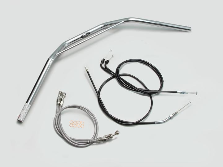 バイク用品 ハンドルハリケーン HURRICANE トラッカーHIGH ブリッジ付 ハンドルSETH009-031C 4936887950410取寄品|バイク用品はとやグループ2号店