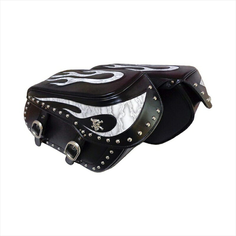 【5日前後で発送】バイク用バッグ MAX TRADING(マックストレーディング) ダブルサドルバッグ大容量 LARGE DOUBLE ホワイト BSF-102-1SA 4580434020035