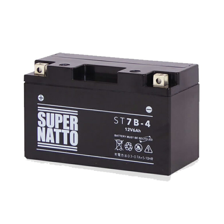 バイク用バッテリー（シールド型） ST7B-4 すぐに使える YT7B-BS GT7B-4 FT7B-4 12V7B-B 互換 スーパーナット メーカー直送のため同梱不可 カード決済限定 代引・銀振不可