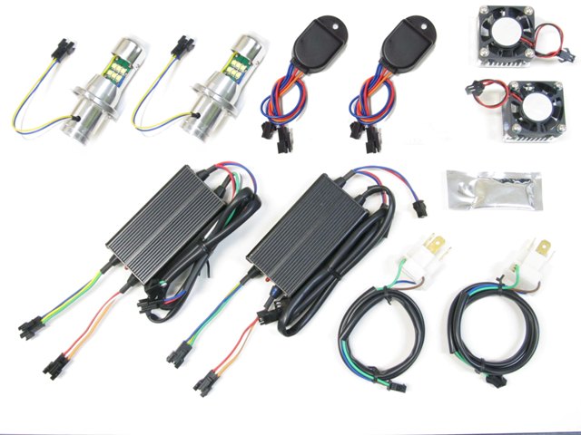 バイク用品 電装系Protec プロテック LB4-24 LEDヘッドライトバルブ 24v車専用 H4 Hi Lo 6000k(2灯キット)65052 4961421414196|バイク用品はとやグループ2号店
