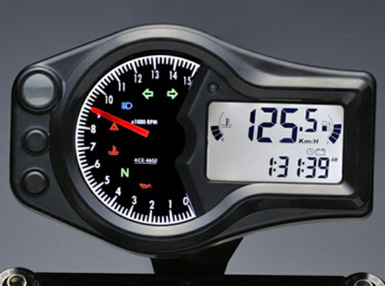 【5日前後で発送】ACEWELL エースウェル 多機能デジタルメーター ACE-6652 《スピードメーター バイク用》|バイク用品はとやグループ2号店
