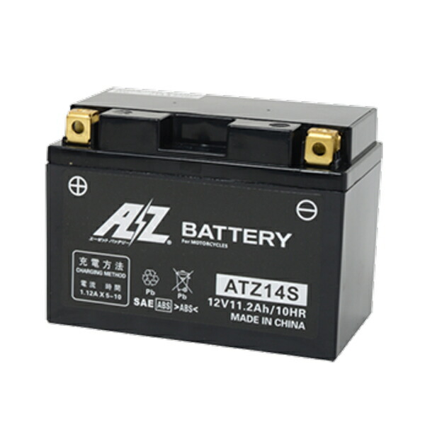 【5日前後で発送】 AZバッテリー ATZ14S 《AZ battery バイク用 液入り シールド型》