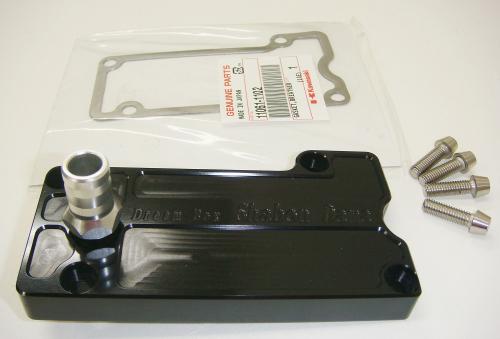バイク用品 吸気系 エンジンSHABONDAMA しゃぼん玉 シャボンダマ オリジナルビレットブリーザープレート BLK KAWASAKI水冷系 4548916438136取寄品 セール