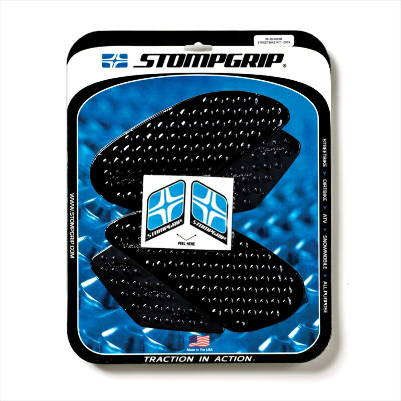 バイクパーツ STOMPGRIP(ストンプグリップ) トラクションパッドタンクキット ブラック 55-10-0005B 4548664029228