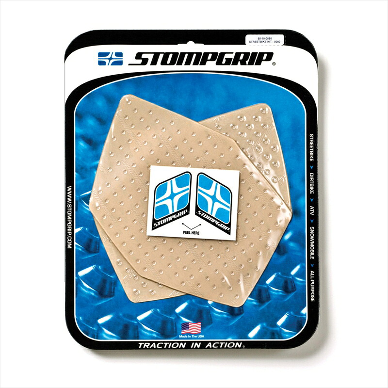 バイクパーツ STOMPGRIP(ストンプグリップ) トラクションパッドタンクキット クリア 55-10-0080C 4548664030132