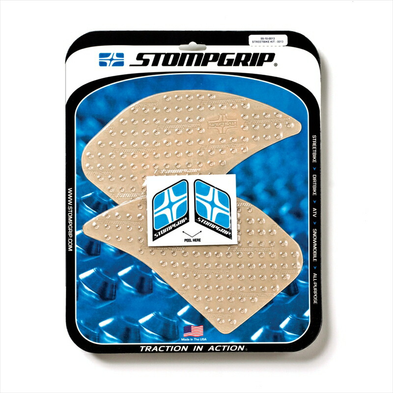バイクパーツ STOMPGRIP(ストンプグリップ) トラクションパッドタンクサイド クリア 55-10-0013C 4548664119387