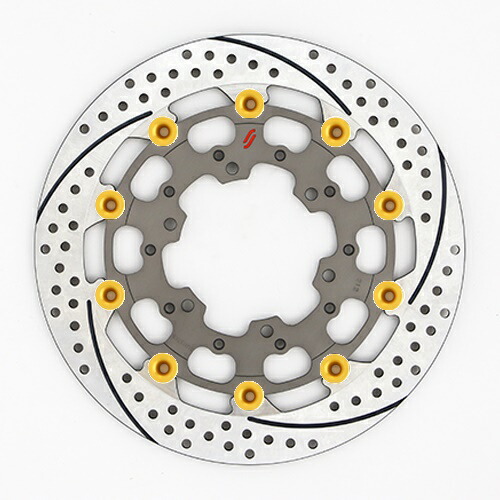 バイク用品 ブレーキ クラッチ SUNSTAR BRAKE サンスター プレミアムR スリット＆ホール L GSX-R1000(09-16)(φ310)ピン:ゴールド ES212FL-GD 4589719001790