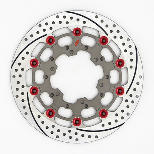 バイク用品 ブレーキ クラッチ SUNSTAR BRAKE サンスター プレミアムR スリット＆ホール L GSX-R1000(09-16)(φ310)ピン:レッド ES212FL-RD 4589719012758