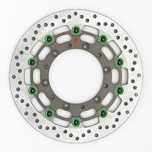 バイク用品 ブレーキ クラッチ SUNSTAR BRAKE サンスター プレミアムR ホール MT-01(φ320)ピン:グリーン LS103W-GR 4589719029183
