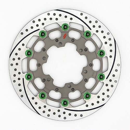 バイク用品 ブレーキ クラッチ SUNSTAR BRAKE サンスター プレミアムR スリット＆ホール L GSX-R1000(09-16)(φ310)ピン:グリーン ES212WL-GR 4589719034699