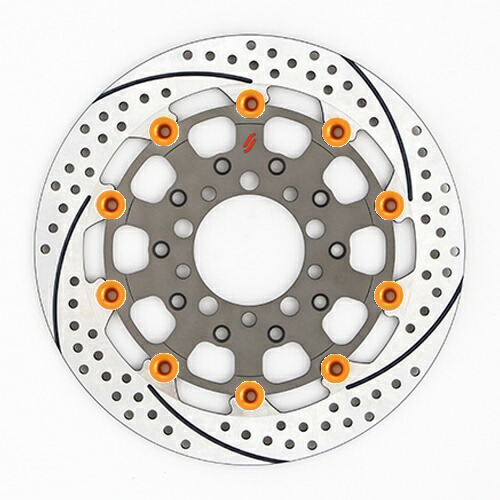 バイク用品 ブレーキ クラッチ SUNSTAR BRAKE サンスター プレミアムR スリット＆ホール R ZRX1200DAEG(φ310)ピン:オレンジ ES207FR-OR 4589719055649