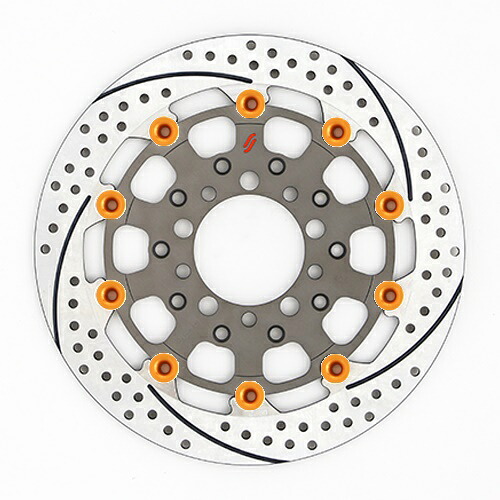 バイク用品 ブレーキ クラッチ SUNSTAR BRAKE サンスター プレミアムR スリット＆ホール R ZRX1200DAEG(φ310)ピン:オレンジ ES207WR-OR 4589719055663