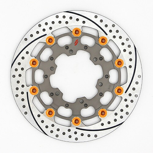 バイク用品 ブレーキ クラッチ SUNSTAR BRAKE サンスター プレミアムR スリット＆ホール L GSX-R1000(09-16)(φ310)ピン:オレンジ ES212WL-OR 4589719056615