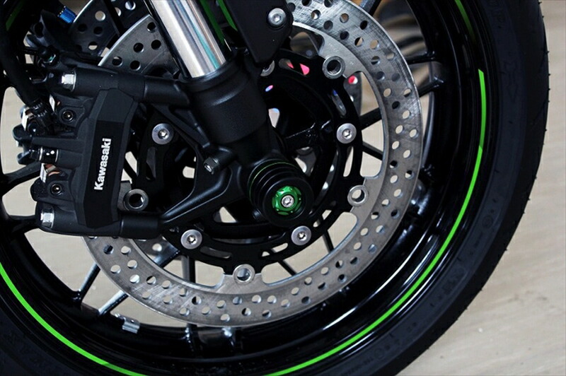 【5日前後で発送】バイク用品 外装 エスエスケイ スピードラ SSKSPEEDRA フロントアクスルスライダー グリーン KAWASAKI Z900RS CAFE AASKA02FGN 4580540689270
